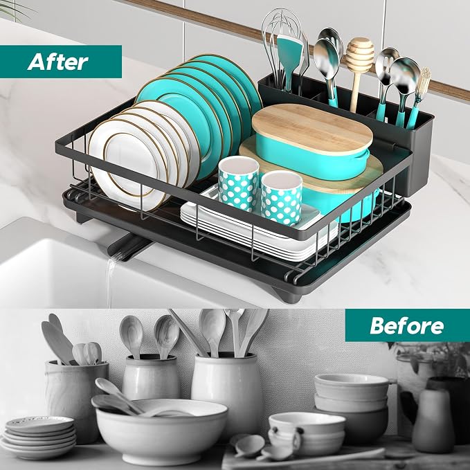 MERRYBOX Dish Racks for Kitchen Counter, 2025 Upgrade Large Sink Dish Drying - Image 8