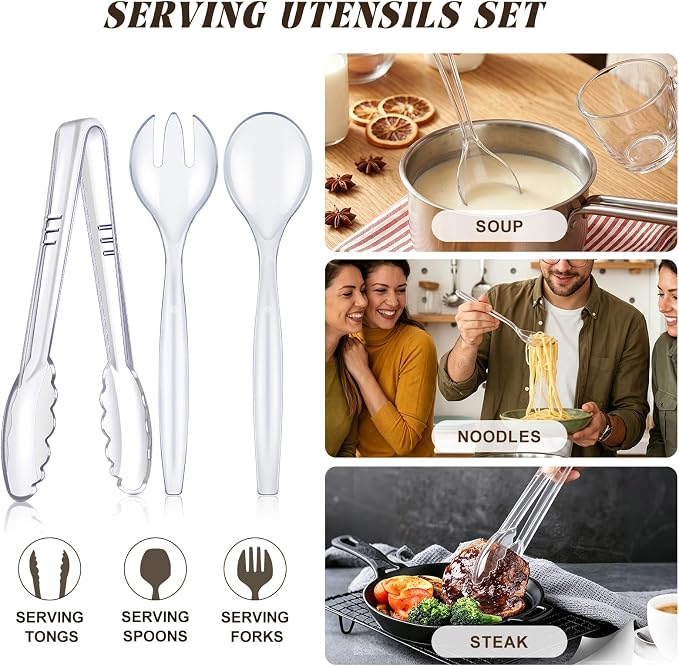 Mwellewm 18Pcs Serving Utensils, Large Disposable Serving Spoons - Image 7
