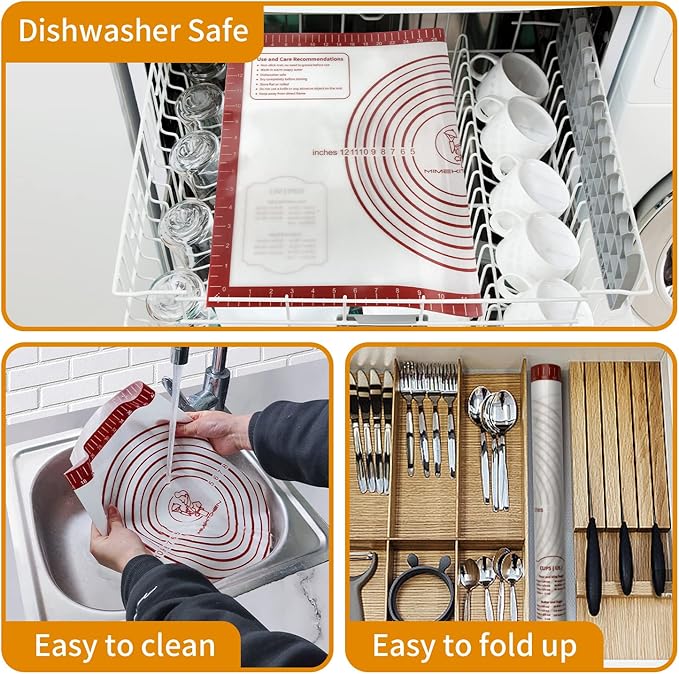 Silicone Baking Pastry Mat, Non Stick Dough Rolling Sheet - Image 5
