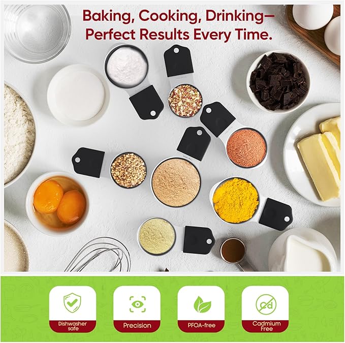 Magnetic Measuring Cups & Spoons Set|304 Stainless Steel Dual Scale Set of 15 - Image 4