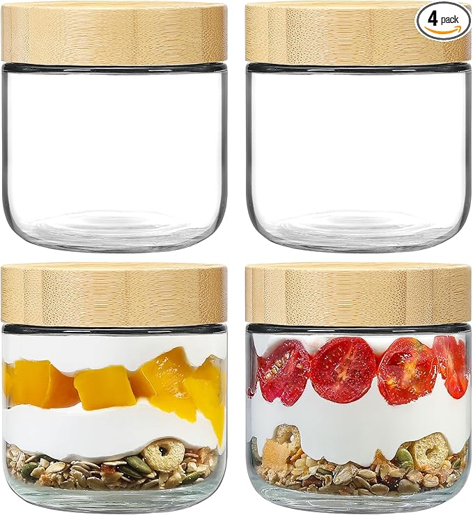 NETANY 4-pack 10oz Glass jars by NETANY
