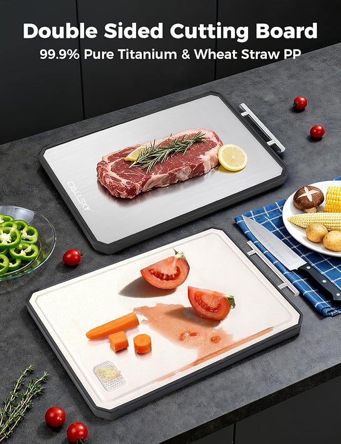 Titanium Cutting Board for Kitchen, Double Sided Non Toxic Titanium Cutting - Image 2