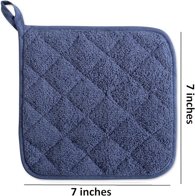 DII Basic Terry Collection Quilted 100% Cotton, French Blue, 3 Piece - Image 2
