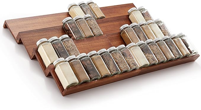 Tinamo Acacia Wooden Spice Rack Organizer - Image 7