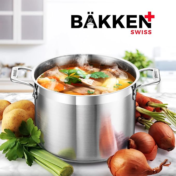 Stainless Steel Stockpot with Lid 8 Quart, Durable 18/8 Stainless Steel - Image 9