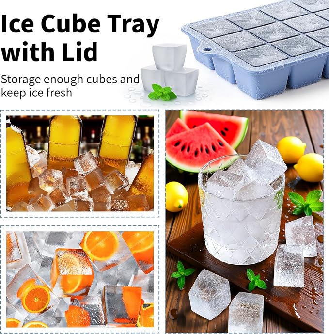 Silicone Ice Cube Tray 3 Pack, HANCELANT Ice Cube Mold, Ice Trays - Image 2