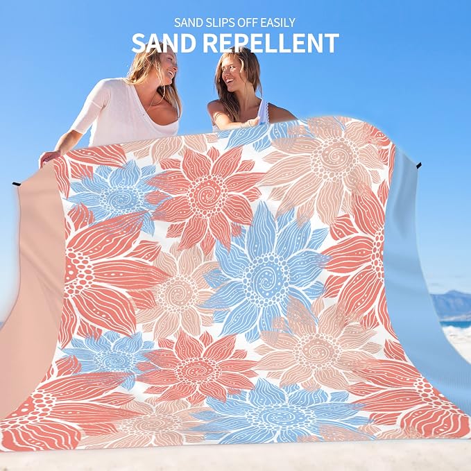 HIHOHO Beach Blanket Waterproof Sandproof Extra Large Beach Mat 79" X - Image 6