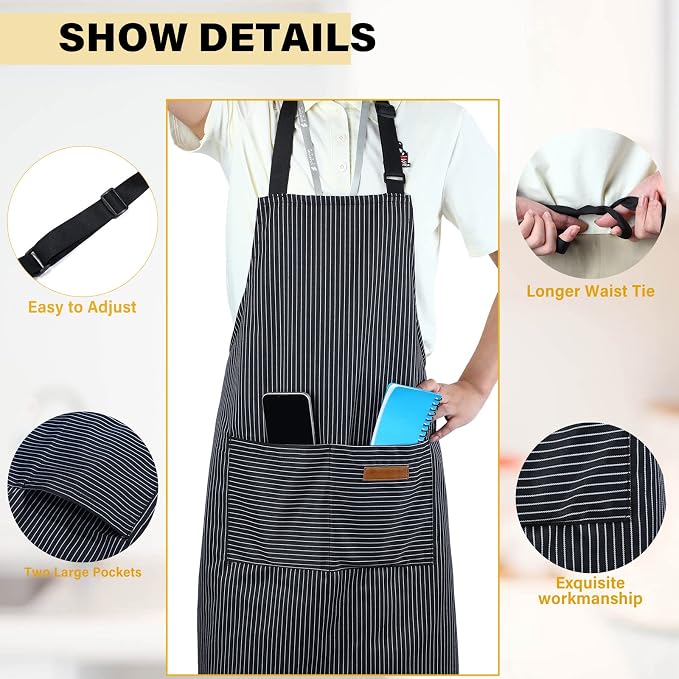 Handepo 4 Pcs Kitchen Aprons - Image 3
