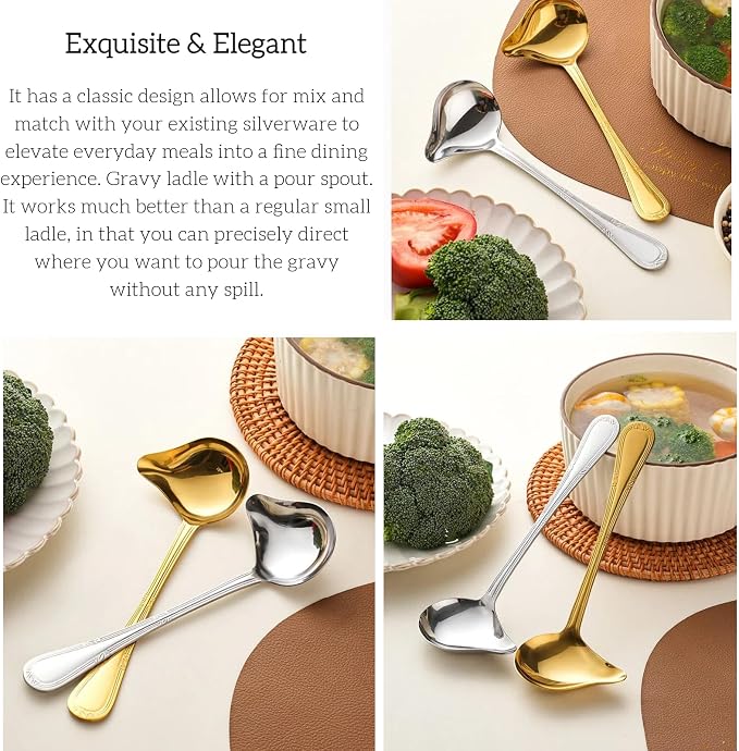 2-Pack Gravy Spoon Small Ladle for Sauce/Gravy / .1 Ounce mini Stainless Steel - Image 3
