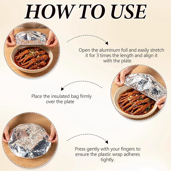 Reusable Aluminum Foil Food Cover, Heat-Insulating, Freshness-Preserving - Image 7