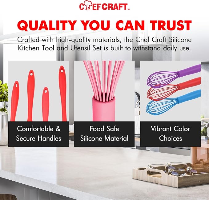 Chef Craft Premium Silicone Wire Cooking Whisk, 10.5 inch - Image 6
