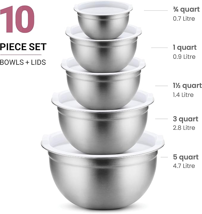 FineDine Stainless Steel Mixing Bowls Set - Image 2