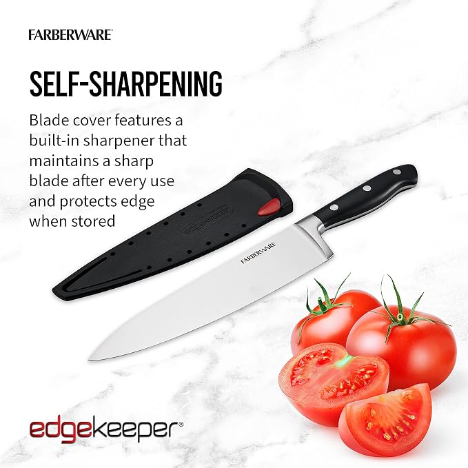 Farberware Edgekeeper 8-Inch Forged Triple Riveted Chef Knife - Image 3