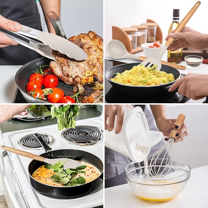 E-far Kitchen Utensils Set of 12, Silicone Cooking Utensils - Image 5