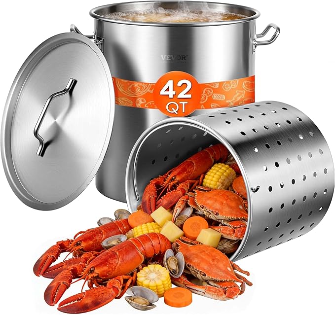 VEVOR Stainless Steel Stockpot, 42 Quart Large Cooking Pots, Cookware Sauce Pot by VEVOR