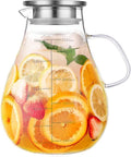 Glass Pitcher with Lid, 88 Ounces -2500ml with Precise Scale Line, Hot/Cold by Liuruiyu