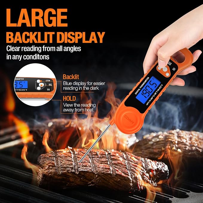 AMMZO Digital Meat Thermometer for Grilling, Candy Thermometer Instant Read - Image 4
