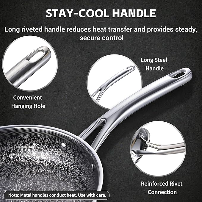 Ammeloo Hybrid Tri-Ply Stainless Steel Frying Pan Set, Non Stick Frying Pans - Image 9