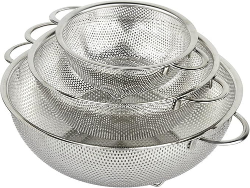 3-Piece Stainless Steel Mesh Micro-Perforated Strainer Colander Set by H%C3%96LM