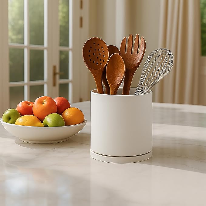 D'vine Dev 360° Rotating Utensil Holder Set – 7.2"+5" Kitchen Utensil Crocks - Image 5