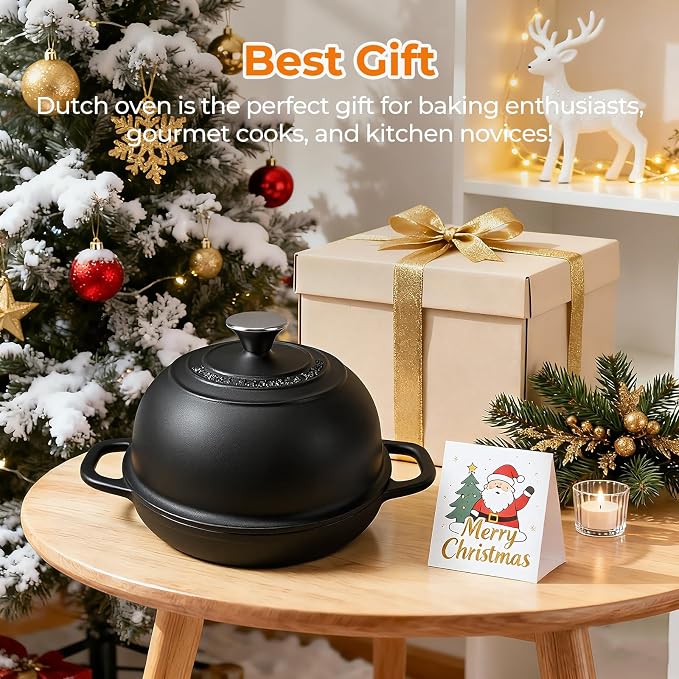 5QT Pre-Seasoned Cast Iron Dutch Oven - Image 6