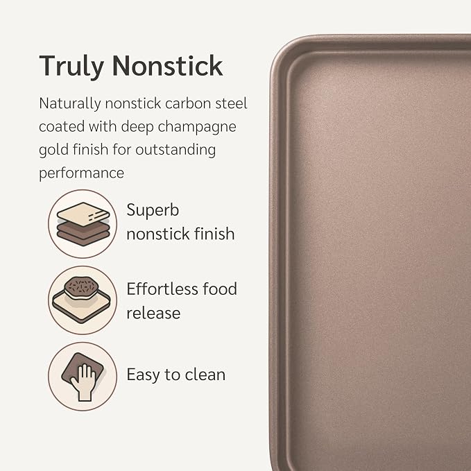 HAPPIELS Nonstick Baking Sheet Set of 2 | PFOA & BPA Free Non Toxic Carbon - Image 3