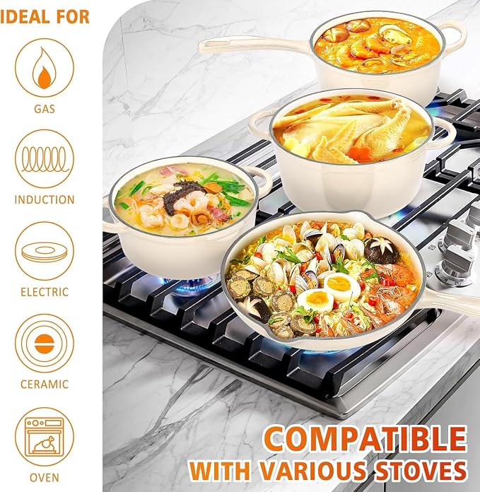 Hisencn Enameled Cast Iron Cookware Set - Image 7