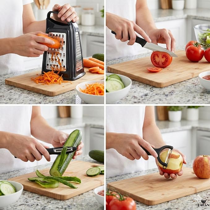 Hakan Grater, Chop and Peel Set | Handheld 3-Sided Grater - Image 2