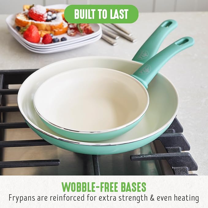 GreenLife Non Stick Fry Pan Set 7" & 10", Non-Toxic PFAS-Free Ceramic Skillet - Image 13