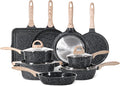JEETEE 24Pcs Ceramic Cookware Set, Kitchen Healthy Non Toxic Induction Cookware by JEETEE