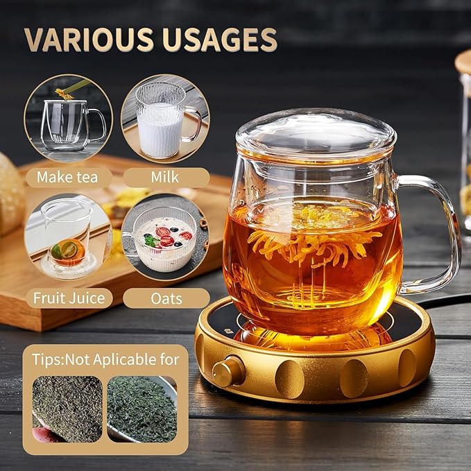 DOPUDO Large Glass Tea Cup, 34 oz Borosilicate Glass Tea Mug - Image 4