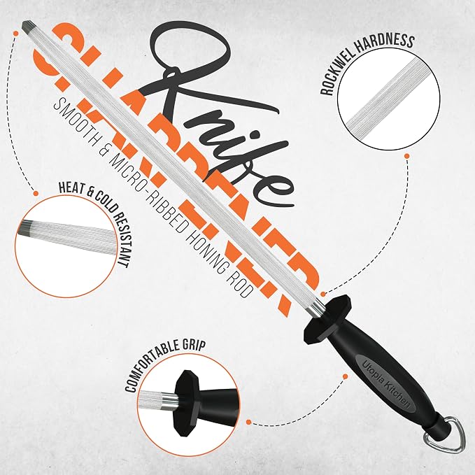 Utopia Kitchen Knife Sharpener Rod 12 Inch, Professional Honing Rod - Image 3