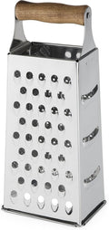 Twine Acacia Wood Handled Cheese Grater, Stainless Steel Grater, Citrus Zester by TWINE