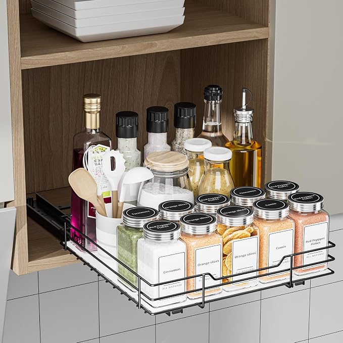 BOIVSHI Pull Out Spice Rack, Slide Out Spice Rack - Image 2