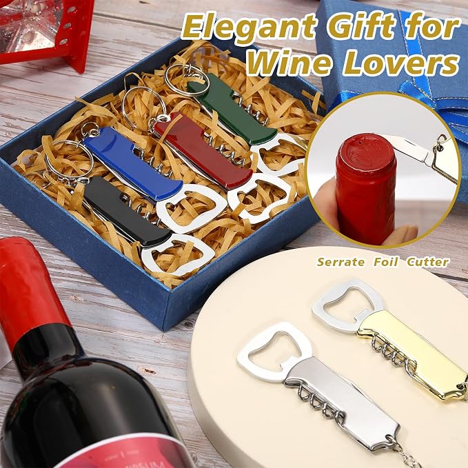 Ziliny 24 Pcs Bottle Opener Keychain Bulk Wine Bottle Beer Opener Keychain - Image 4
