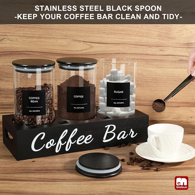 gmisun Coffee Tea Sugar Container Set, Canisters Jars - Image 2