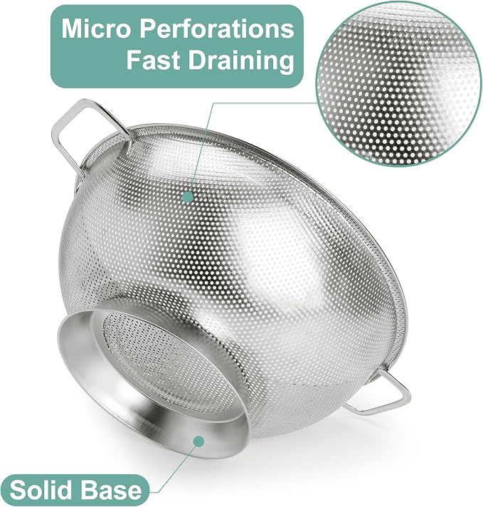 Kaishun Colander Stainless Steel Set, Kitchen Strainer - Image 3