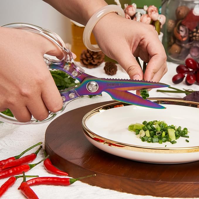 Rust-Resistant Kitchen Scissors, Transparent and Stylish Handle, Suitable - Image 7