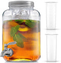 Fluted 1-Gallon Drink Dispenser. Glass Beverage Dispenser by JoyJolt