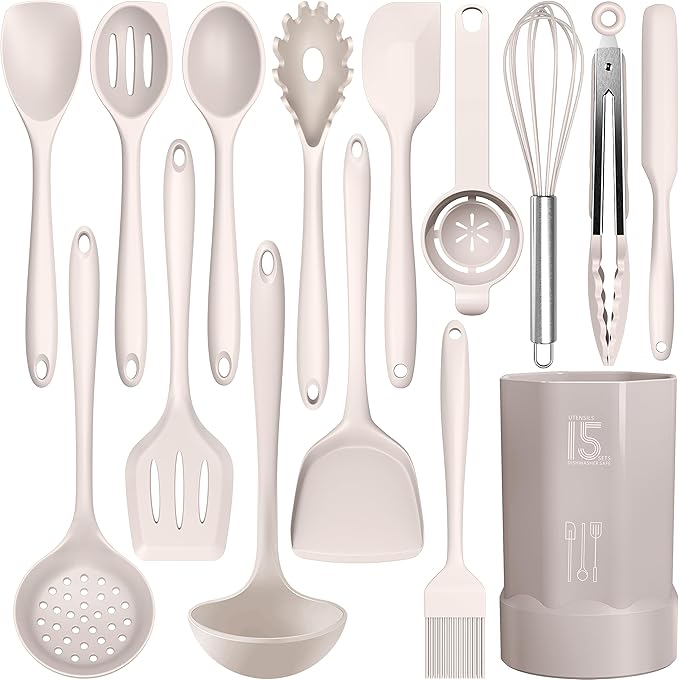 AOTHOD Silicone Cooking Utensils Set by Safeandsuitableforuse