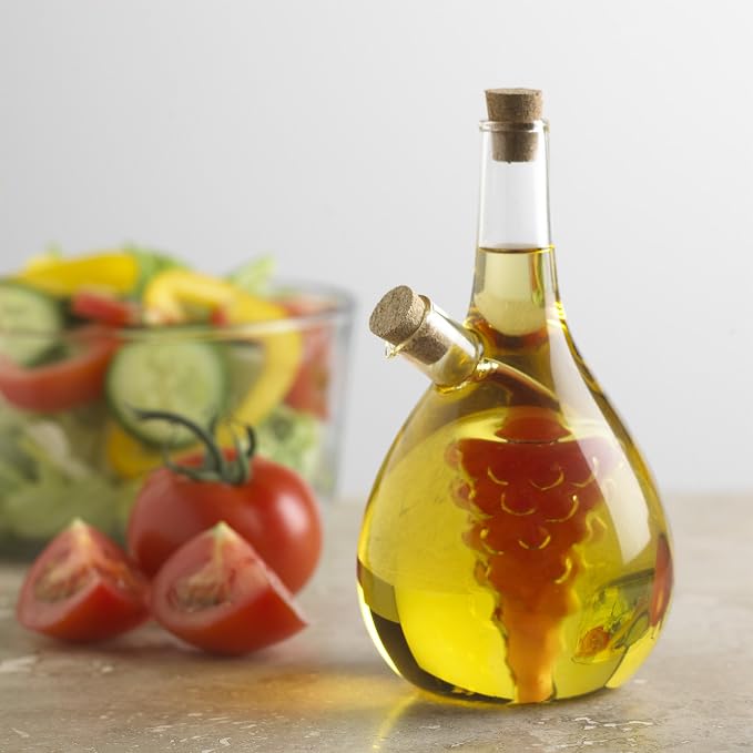 Fox Run Grape Motif Oil and Vinegar Cruet Dispenser Bottle - Image 6