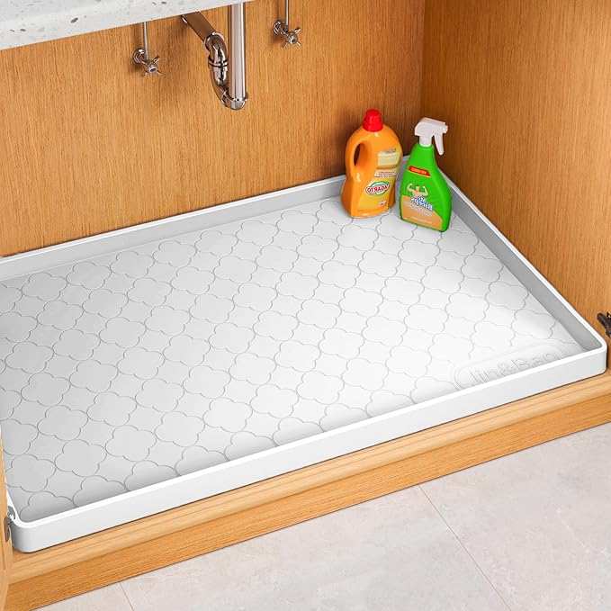 Jin&Bao Waterproof Under Sink Mat 37" x 22", Thick Silicone Mat Cabinet by Jin%26Bao