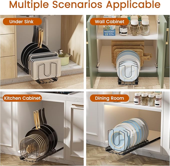 Housolution 2 Pack Pull Out Pot and Pan Organizer - Image 3