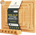 5 Packs Bamboo Cutting Board Set by Socisen