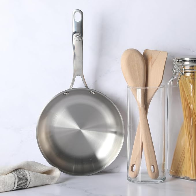 Martha Stewart Castelle 8" Stainless Steel Frying Pan Non Toxic Fry Pan Skillet - Image 3