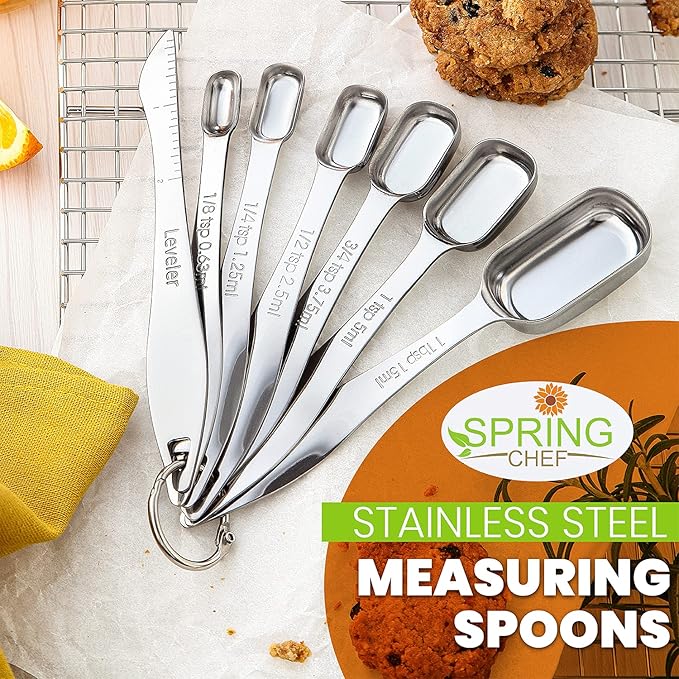 Spring Chef Stainless Steel Measuring Spoons Set of 7 - Image 2