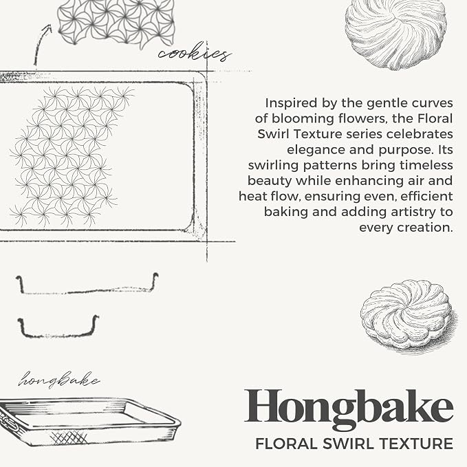 HONGBAKE Nonstick Baking Sheet Pan Set of 3, Cookie Sheets - Image 3
