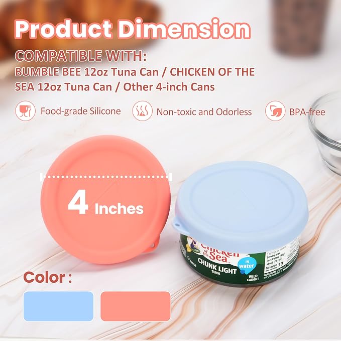 4 Packs 4-inch/9.5cm Silicone Can Lids - Image 2