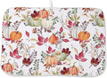 Fall Autumn Dish Drying Mat 18 x 24 inch Thanksgiving Pumpkin Maple Leaf Flower by AEIOAE