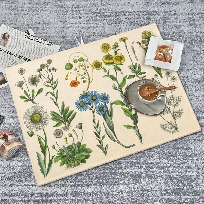 Plants Herbs Floral Dish Drying Mat XL Microfiber Kitchen Drying Mat Large Dish - Image 5